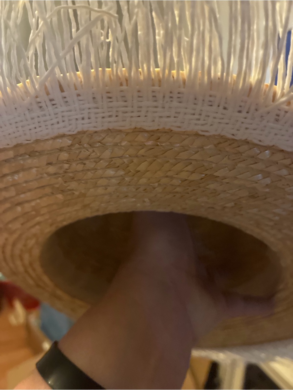 Kensie Handwoven Straw Pendant Light with White Fringe $99 retail new with tags!